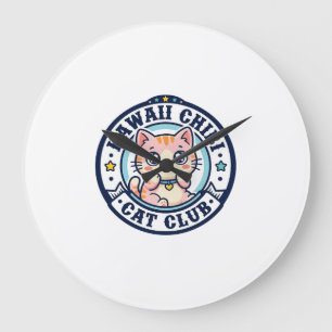 Kawaii Chibi Cat Cat Mum Gift Idea - Kawaii Chibi Large Clock