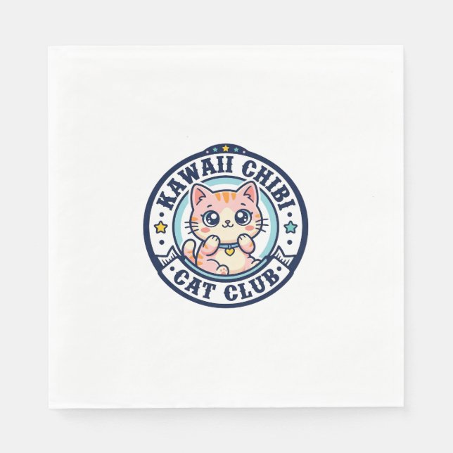 Kawaii Chibi Cat Cat Mum Gift Idea - Kawaii Chibi  Napkin (Front)
