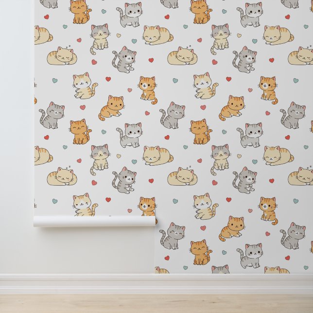 Kawaii Chibi Cats and Hearts Wallpaper (Application)