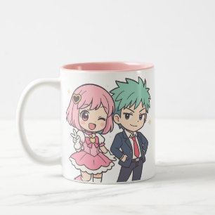 Kawaii Chibi Couple Anime Mug Cute Gift