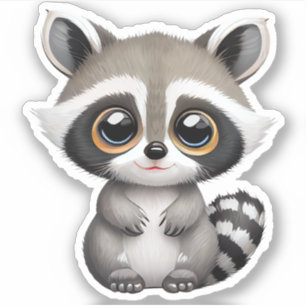 Kawaii Chibi Cute Baby Racoon Sticker