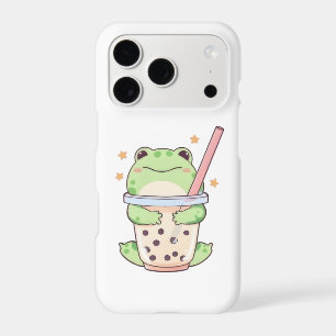 Kawaii Chibi Frog Hugging Bubble Tea Cup