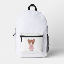 Kawaii Chibi Girl Pink Dress Backpack | Cute 3D An