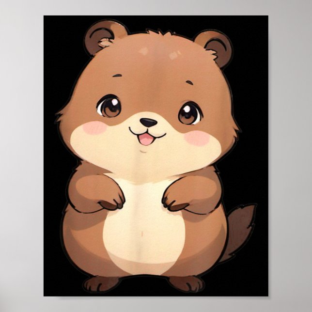 Kawaii Chibi Groundhog - Panfurware Llc  Poster (Front)