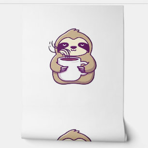 Kawaii Chibi Sloth with Coffee Mug � Cute Sleepy A Wallpaper