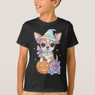 Kawaii Chihuahua Puppy Witch Pumpkin Halloween T-Shirt