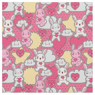Kawaii Child Pattern with Cute Doodles 2 Fabric