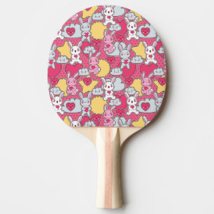 Kawaii Child Pattern with Cute Doodles 2 Ping Pong Paddle