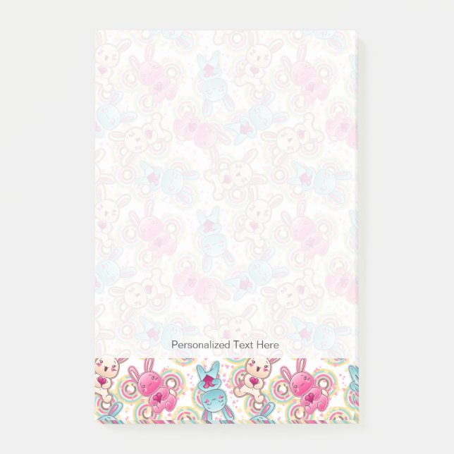 Kawaii Child Pattern with Cute Doodles 2 Post-it Notes (Front)