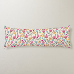 Kawaii child pattern with cute doodles body cushion