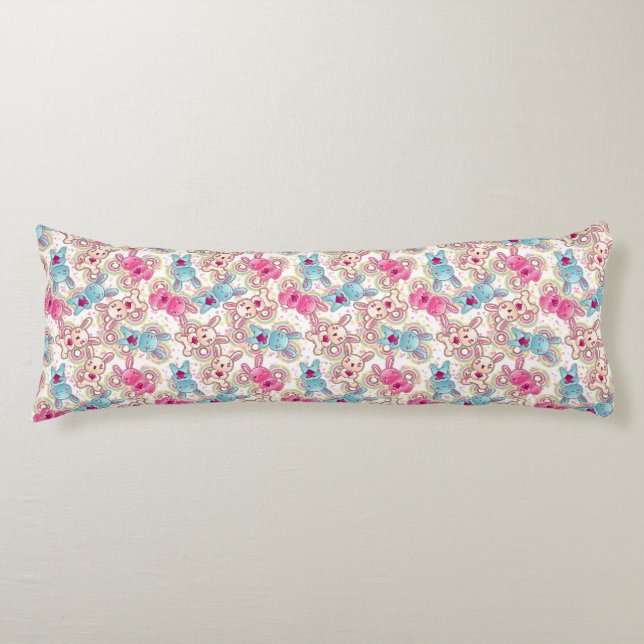 Kawaii Child Pattern with Cute Doodles Body Cushion (Front)