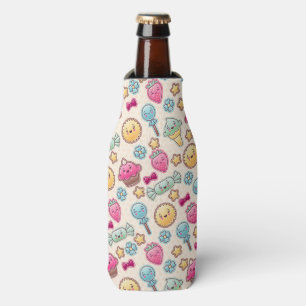 Kawaii child pattern with cute doodles bottle cooler
