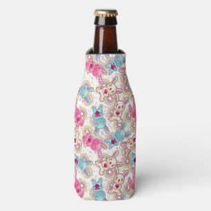 Kawaii Child Pattern with Cute Doodles Bottle Cooler