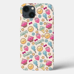 Kawaii child pattern with cute doodles iPhone 13 case