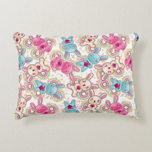 Kawaii Child Pattern with Cute Doodles Decorative Cushion