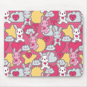 Kawaii Child Pattern with Cute Doodles Mouse Mat