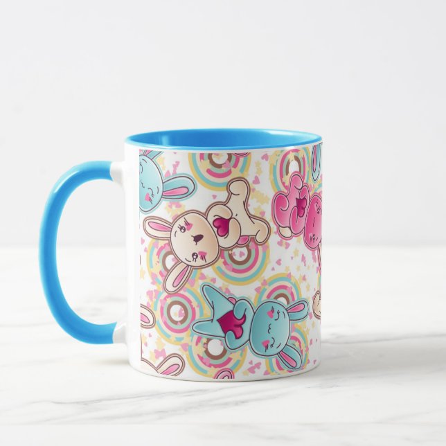Kawaii Child Pattern with Cute Doodles Mug (Left)