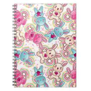 Kawaii Child Pattern with Cute Doodles Notebook