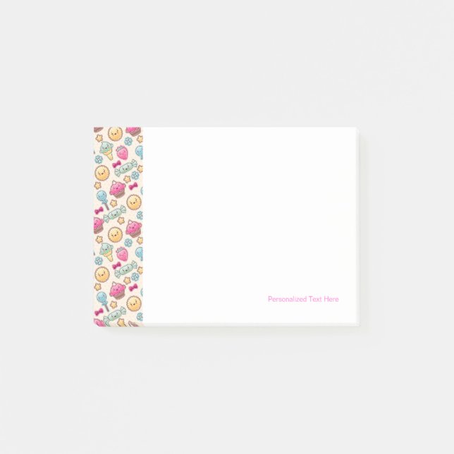 Kawaii child pattern with cute doodles post-it notes (Front)