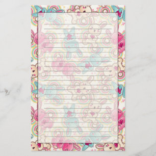 Kawaii Child Pattern with Cute Doodles Stationery