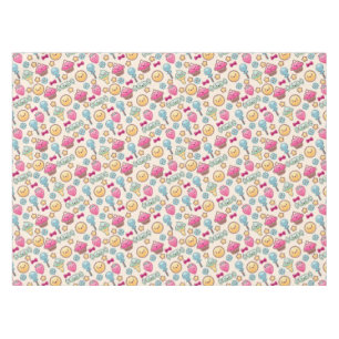 Kawaii child pattern with cute doodles tablecloth