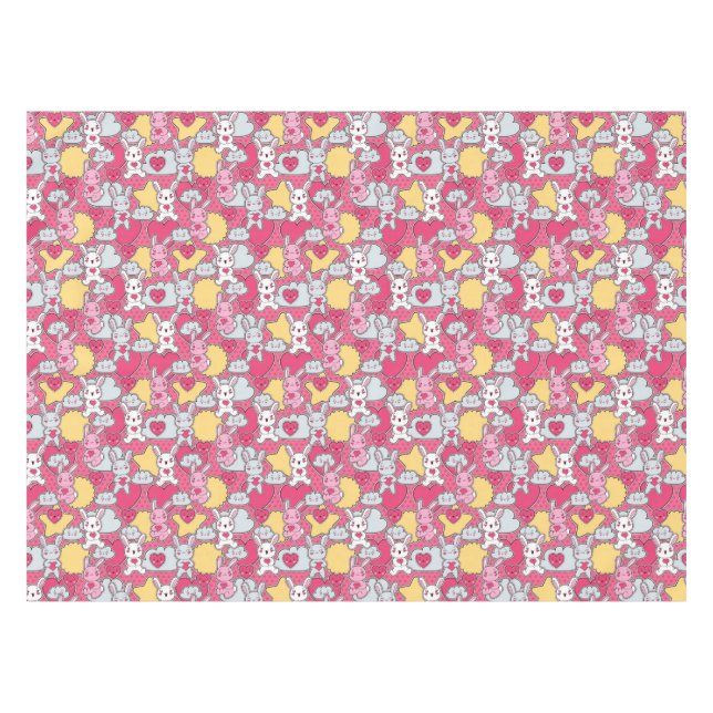 Kawaii Child Pattern with Cute Doodles Tablecloth (Front (Horizontal))