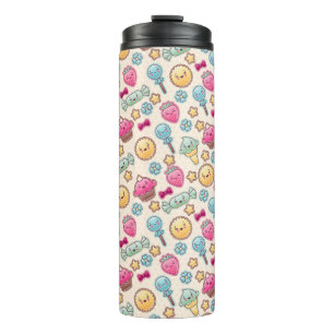Kawaii child pattern with cute doodles thermal tumbler