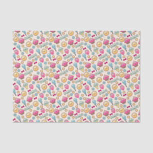 Kawaii child pattern with cute doodles tissue paper