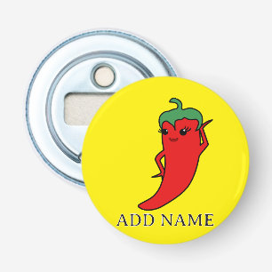 Kawaii Chilli Pepper Diva Custom Bottle Opener