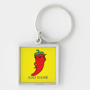 Kawaii Chilli Pepper Diva Custom Key Ring