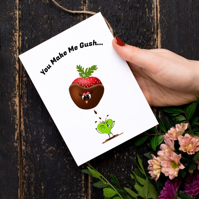 Kawaii Chocolate Covered Strawberry And Candy Holiday Card (Creator Uploaded)