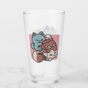 Kawaii Chocolate Milk Cat – Cozy Drink & Cuteness  Glass