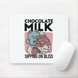 Kawaii Chocolate Milk Cat – Cozy Drink & Cuteness Mouse Mat