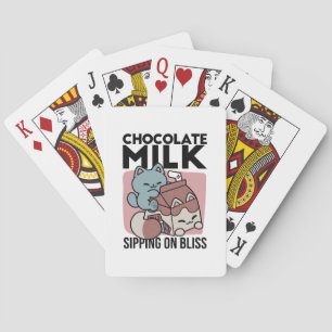 Kawaii Chocolate Milk Cat – Cozy Drink & Cuteness  Playing Cards