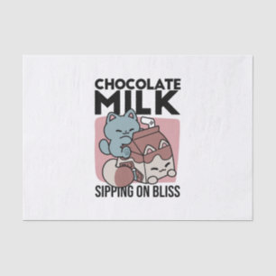 Kawaii Chocolate Milk Cat – Cozy Drink & Cuteness  Tissue Paper