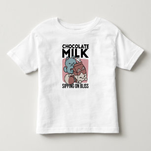 Kawaii Chocolate Milk Cat – Cozy Drink & Cuteness Toddler T-Shirt