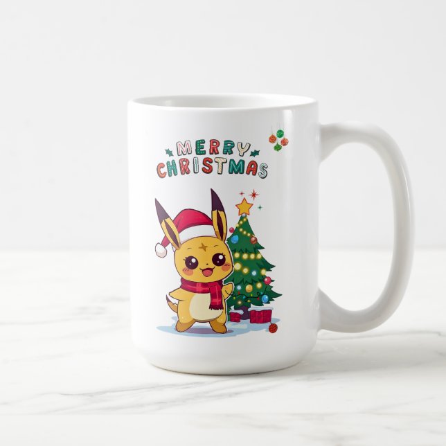 Kawaii Christmas Character |Holiday Art for Anime  Coffee Mug (Right)