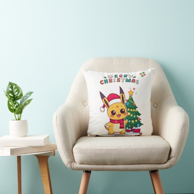 Kawaii Christmas Character |Holiday Art for Anime  Cushion (Chair)