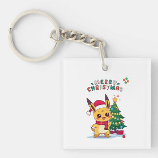 Kawaii Christmas Character |Holiday Art for Anime  Key Ring