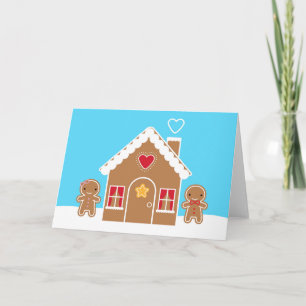 Kawaii Christmas Gingerbread House Card