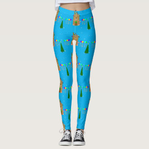 kawaii Christmas Gingerbread House Leggings