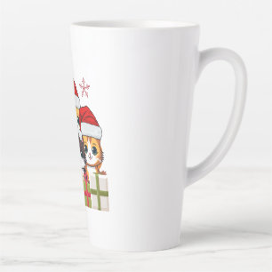 Kawaii Christmas kitten in Santa Hats T-Shirt Latte Mug