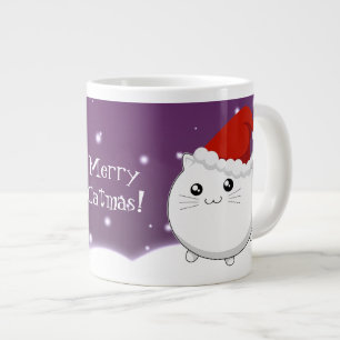 Kawaii christmas kitty cat large coffee mug