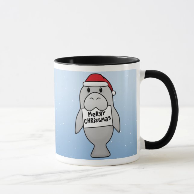 Kawaii Christmas Manatee Mug (Right)