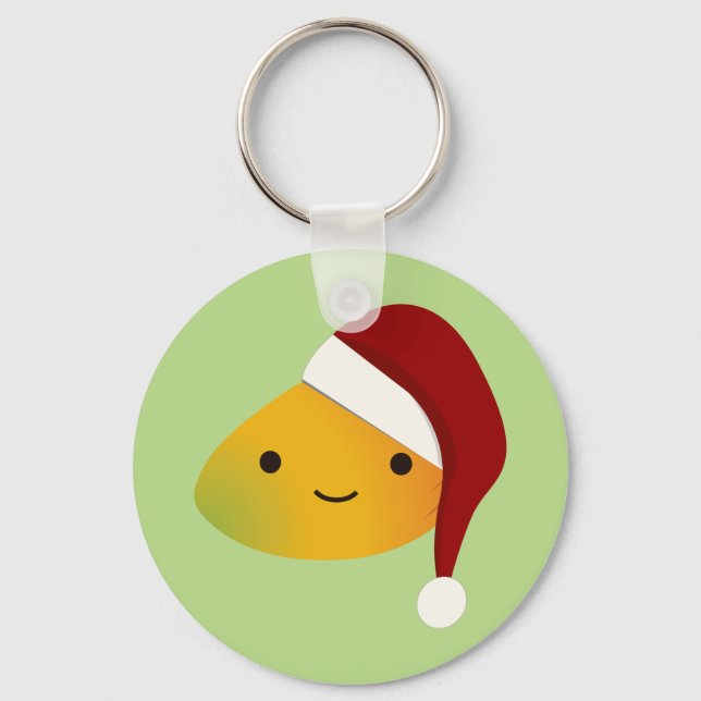Kawaii Christmas Mango Key Ring (Front)