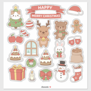 Kawaii Christmas Sticker Bomb Phone Case   Cute Ca