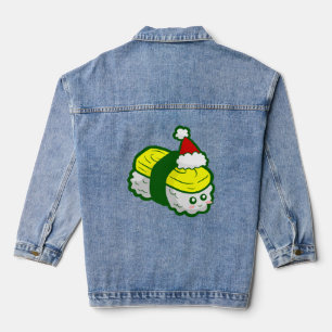kawaii christmas tamago sushi santa  denim jacket