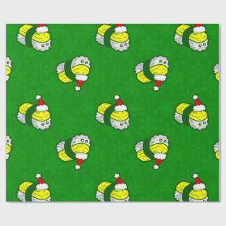 kawaii christmas tamago sushi santa snowflake wrapping paper