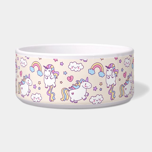 Kawaii chubby flying unicorns rainbow pattern (Front)