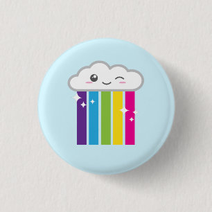 Kawaii Cloud and Rainbow Button